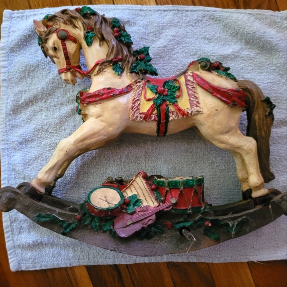 1991 GINY Vintage The Christmas Collection Musical Rocking Horse - Picture 9 of 10